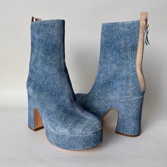 Agl Shoes - AGL Attilio Giusti Leombruni Shanice Blues Denim Platform Boot Jeans